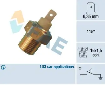 Contact thermique, voyant avertisseur de l'agent réfrigérant FAE 35070