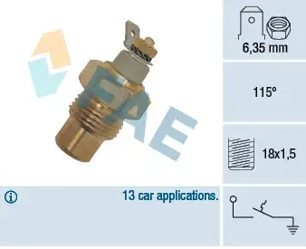 Contact thermique, voyant avertisseur de l'agent réfrigérant FAE 35080