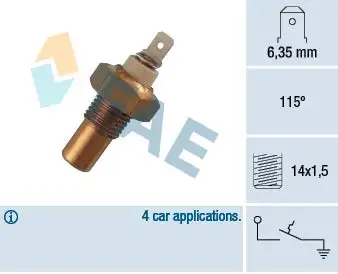 Contact thermique, voyant avertisseur de l'agent réfrigérant FAE 35140