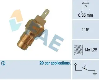 Contact thermique, voyant avertisseur de l'agent réfrigérant FAE 35200