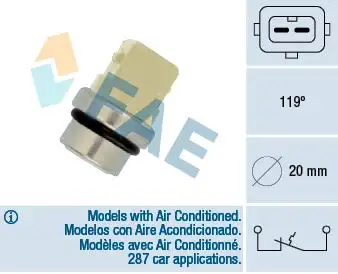 Contact thermique, voyant avertisseur de l'agent réfrigérant FAE 35310