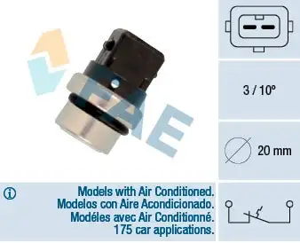 Contact thermique, voyant avertisseur de l'agent réfrigérant FAE 35650