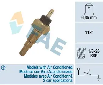 Contact thermique, voyant avertisseur de l'agent réfrigérant FAE 35670