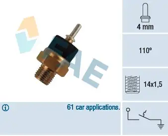 Contact thermique, voyant avertisseur de l'agent réfrigérant FAE 35780