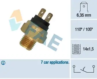 Contact thermique, voyant avertisseur de l'agent réfrigérant FAE 35800