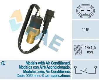 Contact thermique, voyant avertisseur de l'agent réfrigérant FAE 35841