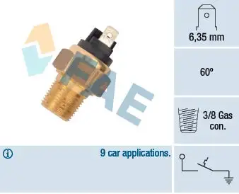 Contact thermique, voyant avertisseur de l'agent réfrigérant FAE 35960