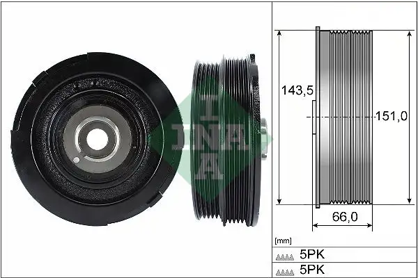 Poulie vilebrequin, Poulie damper INA 544 0069 10