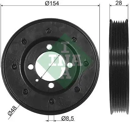 Poulie vilebrequin, Poulie damper INA 544 0081 10