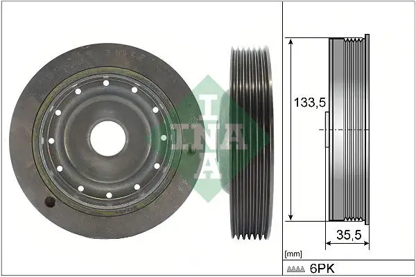 Poulie vilebrequin, Poulie damper INA 544 0091 10
