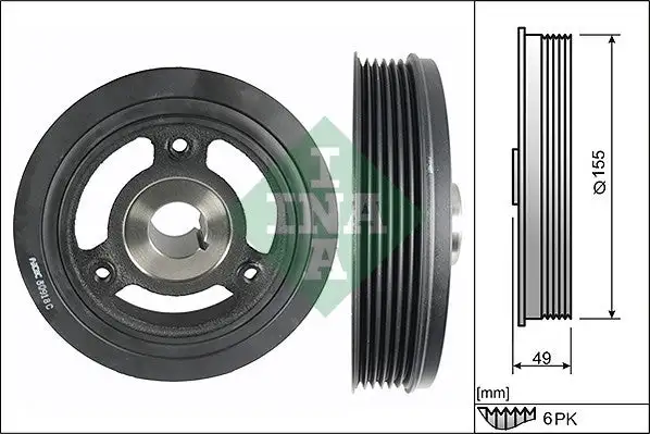 Poulie vilebrequin, Poulie damper INA 544 0106 10