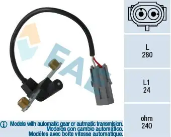 Capteur d'angle, vilebrequin FAE 79022