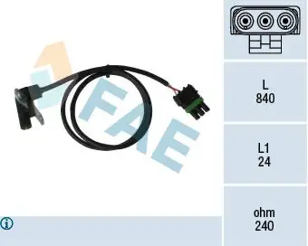 Capteur d'angle, vilebrequin FAE 79025