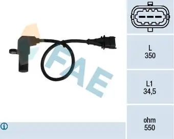 Capteur d'angle, vilebrequin FAE 79069