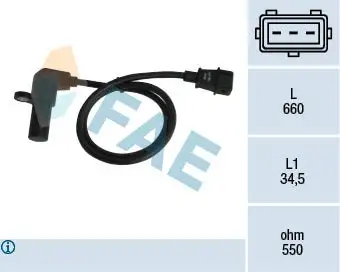 Capteur d'angle, vilebrequin FAE 79070