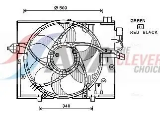 Ventilateur, refroidissement du moteur AVA COOLING BW7531