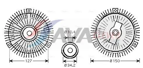 Embrayage, ventilateur de radiateur AVA COOLING MSC415