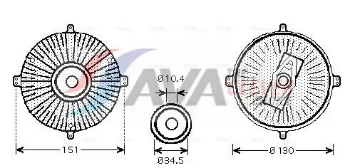 Embrayage, ventilateur de radiateur AVA COOLING MSC420