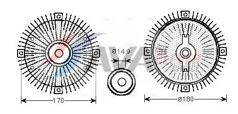 Embrayage, ventilateur de radiateur AVA COOLING MSC466