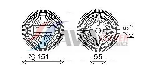 Embrayage, ventilateur de radiateur AVA COOLING MSC497