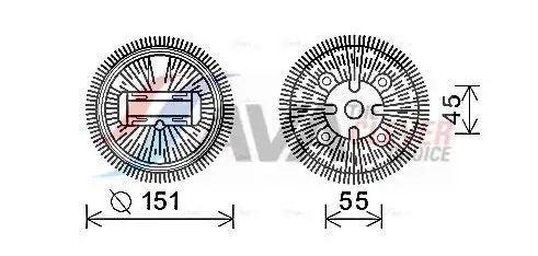 Embrayage, ventilateur de radiateur AVA COOLING MSC498