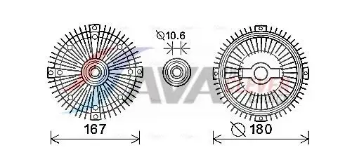 Embrayage, ventilateur de radiateur AVA COOLING MSC499