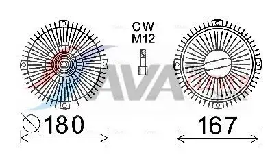 Embrayage, ventilateur de radiateur AVA COOLING MSC524