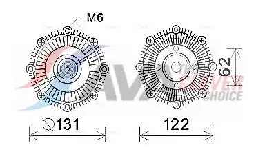 Embrayage, ventilateur de radiateur AVA COOLING TOC589