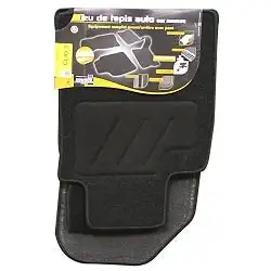 ARCOLL - 3 Tapis de sol semi-mesure pour Renault Clio 1 et Renault Clio 2 et Renault Super 5, noirs pour fixations d'origine (attaches non fournies)