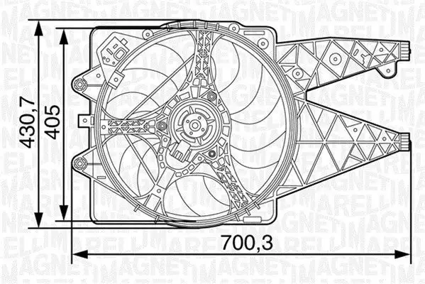 Ventilateur, refroidissement du moteur MAGNETI MARELLI 069422446010