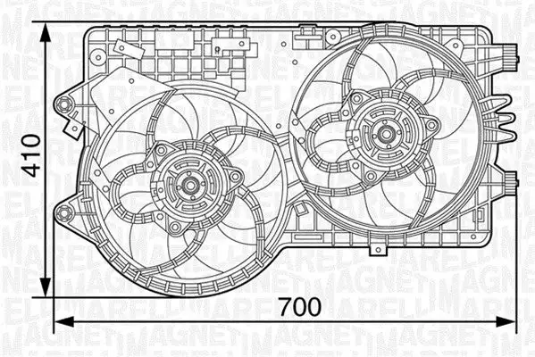 Ventilateur, refroidissement du moteur MAGNETI MARELLI 069422453010