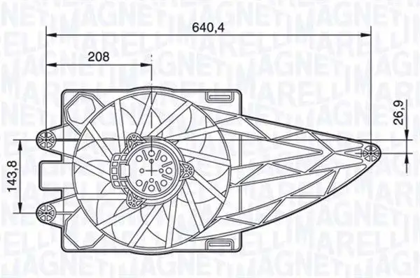 Ventilateur, refroidissement du moteur MAGNETI MARELLI 069422483010