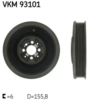 Poulie vilebrequin, Poulie damper SKF VKM 93101