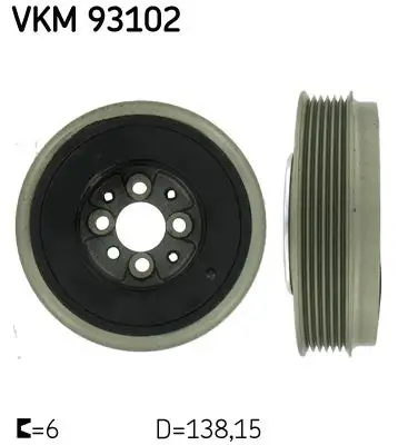 Poulie vilebrequin, Poulie damper SKF VKM 93102