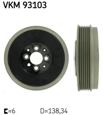 Poulie vilebrequin, Poulie damper SKF VKM 93103