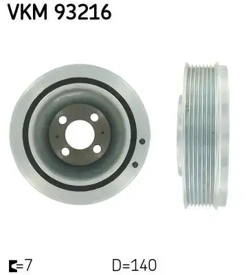 Poulie vilebrequin, Poulie damper SKF VKM 93216