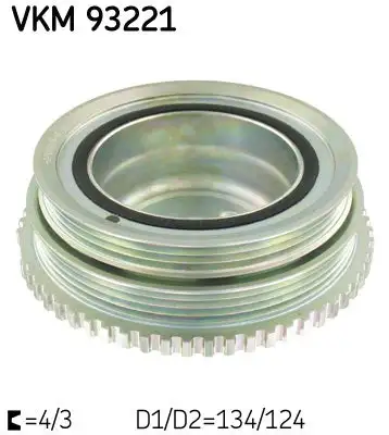 Poulie vilebrequin, Poulie damper SKF VKM 93221