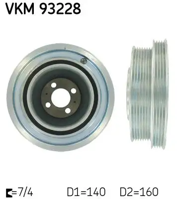 Poulie vilebrequin, Poulie damper SKF VKM 93228