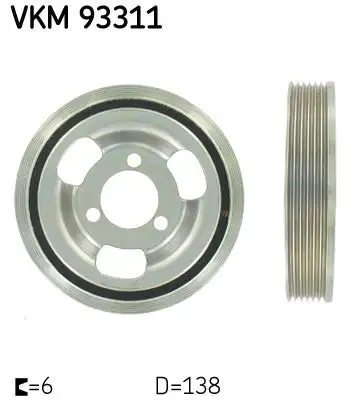 Poulie vilebrequin, Poulie damper SKF VKM 93311