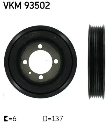 Poulie vilebrequin, Poulie damper SKF VKM 93502