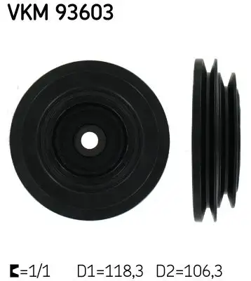 Poulie vilebrequin, Poulie damper SKF VKM 93603