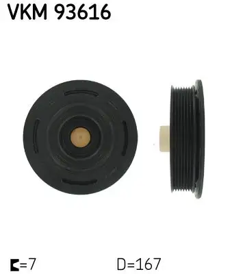 Poulie vilebrequin, Poulie damper SKF VKM 93616