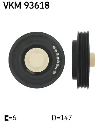 Poulie vilebrequin, Poulie damper SKF VKM 93618