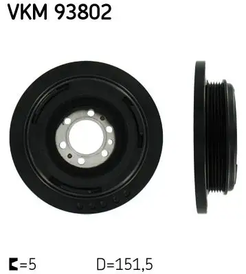 Poulie vilebrequin, Poulie damper SKF VKM 93802