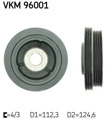 Poulie vilebrequin, Poulie damper SKF VKM 96001