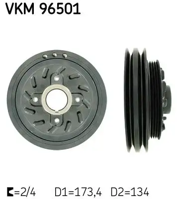 Poulie vilebrequin, Poulie damper SKF VKM 96501