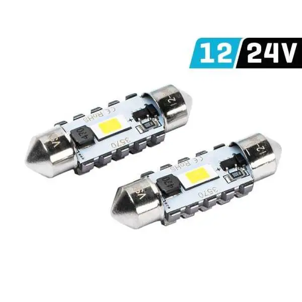 Ampoule VISION Festoon SV8.5 36 mm 12/24V 2x 3570 SMD LED, CANBUS, blanche, 2 pcs.