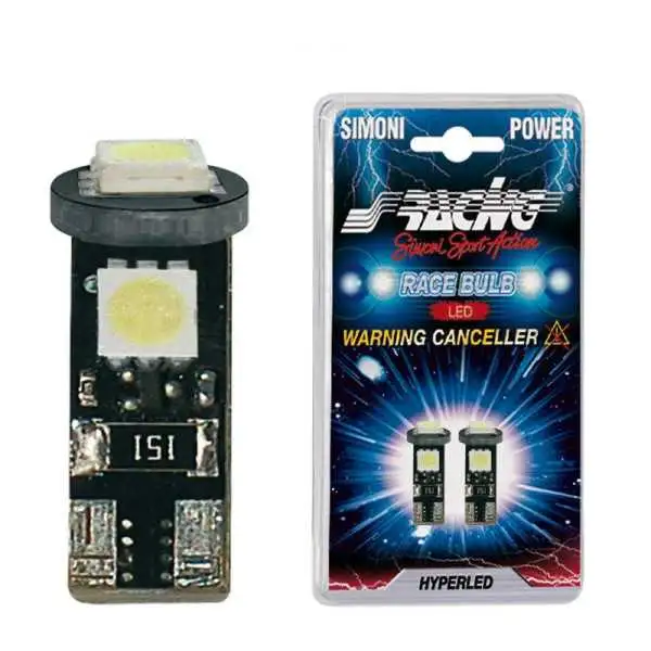 Ampoules Canbus 3W 3W Simoni Racing T10  Ultrablanc  Lot de 2 pièces