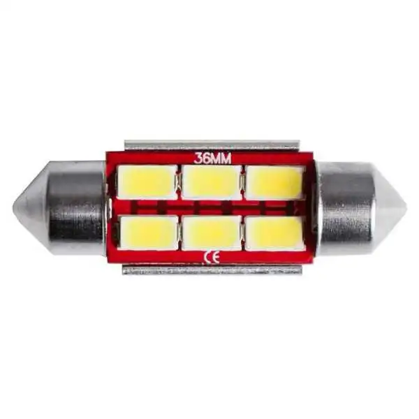 Ampoules Simoni Racing Festoon 6LED 36mm Canbus NoPolarity  Blanc  Lot de 2 pièces