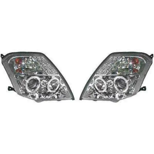 ENSEMBLE DE PHARES DESIGN C2. 03 10    CHROM    KLARGLAS